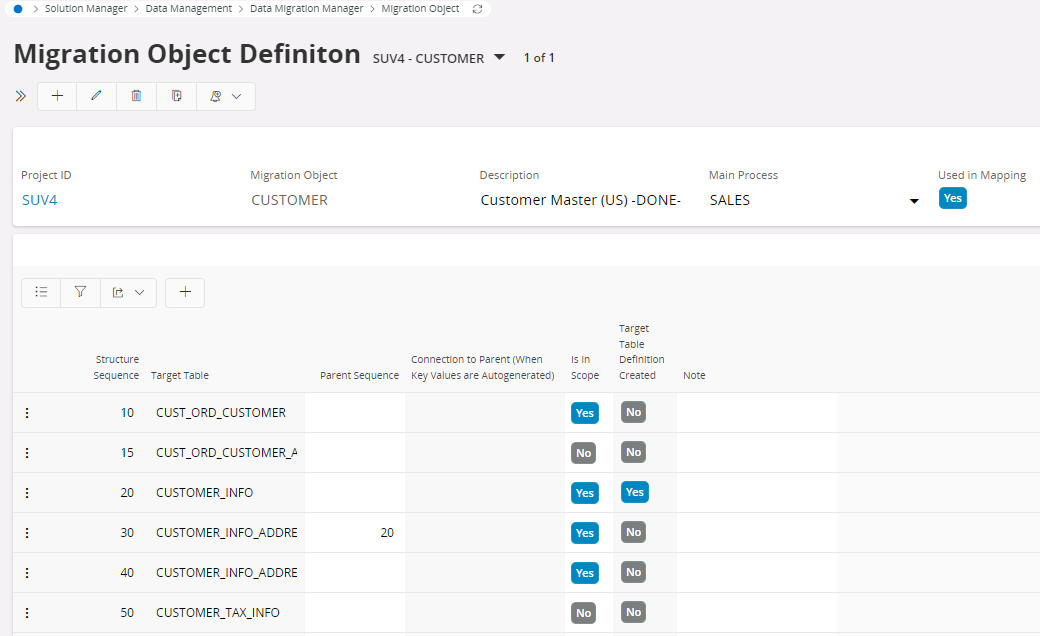 Migration Object Definition