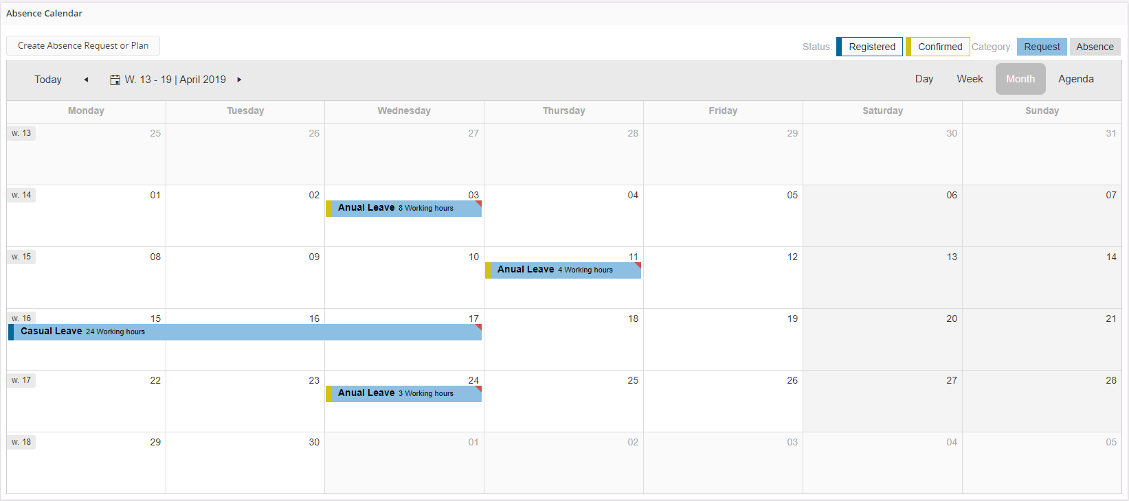 Calendar - Month View