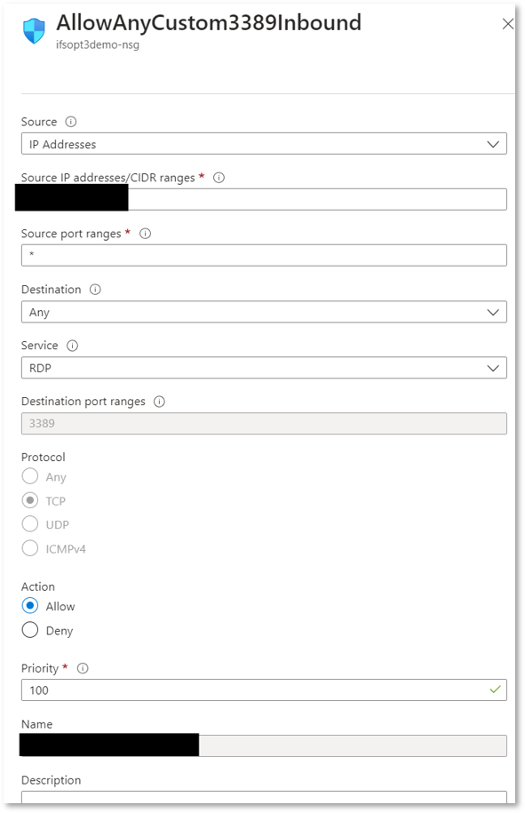 Create Network Security Group - Technical Documentation For IFS Cloud