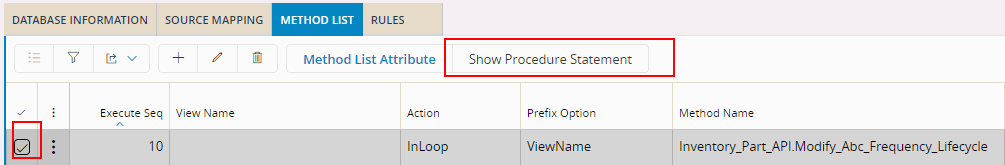 Method List Procedures - Technical Documentation For IFS Cloud