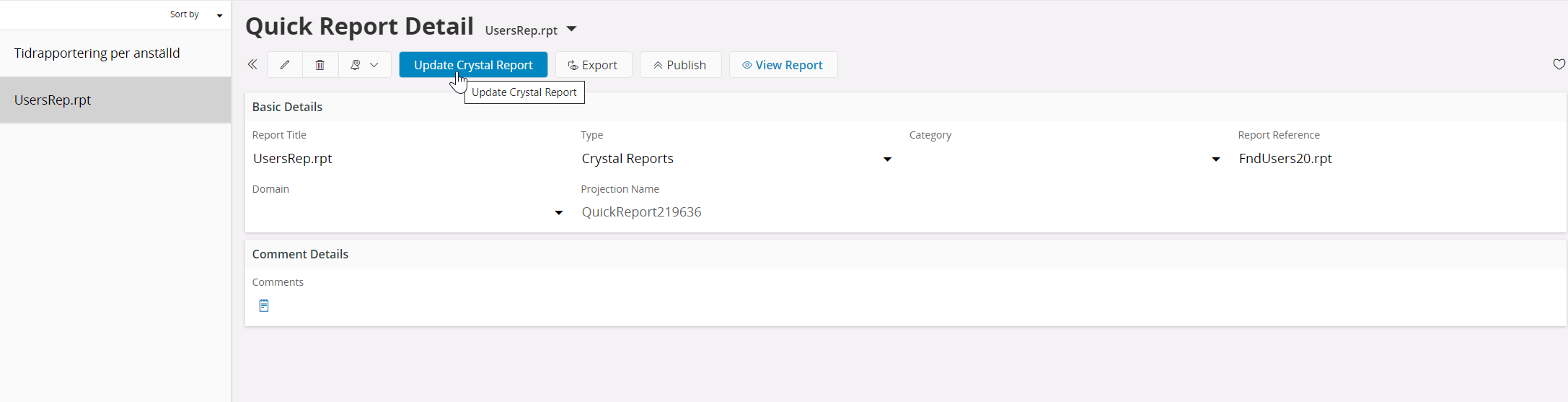 Quick Reports - Technical Documentation For IFS Cloud
