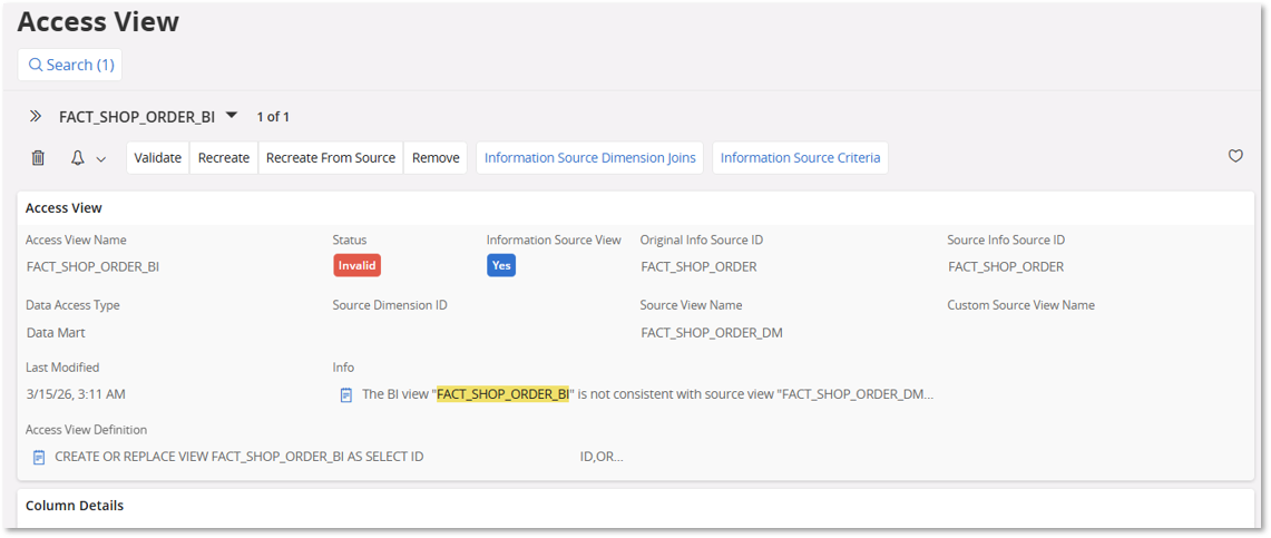 Access View Diagnostics - Technical Documentation For IFS Cloud