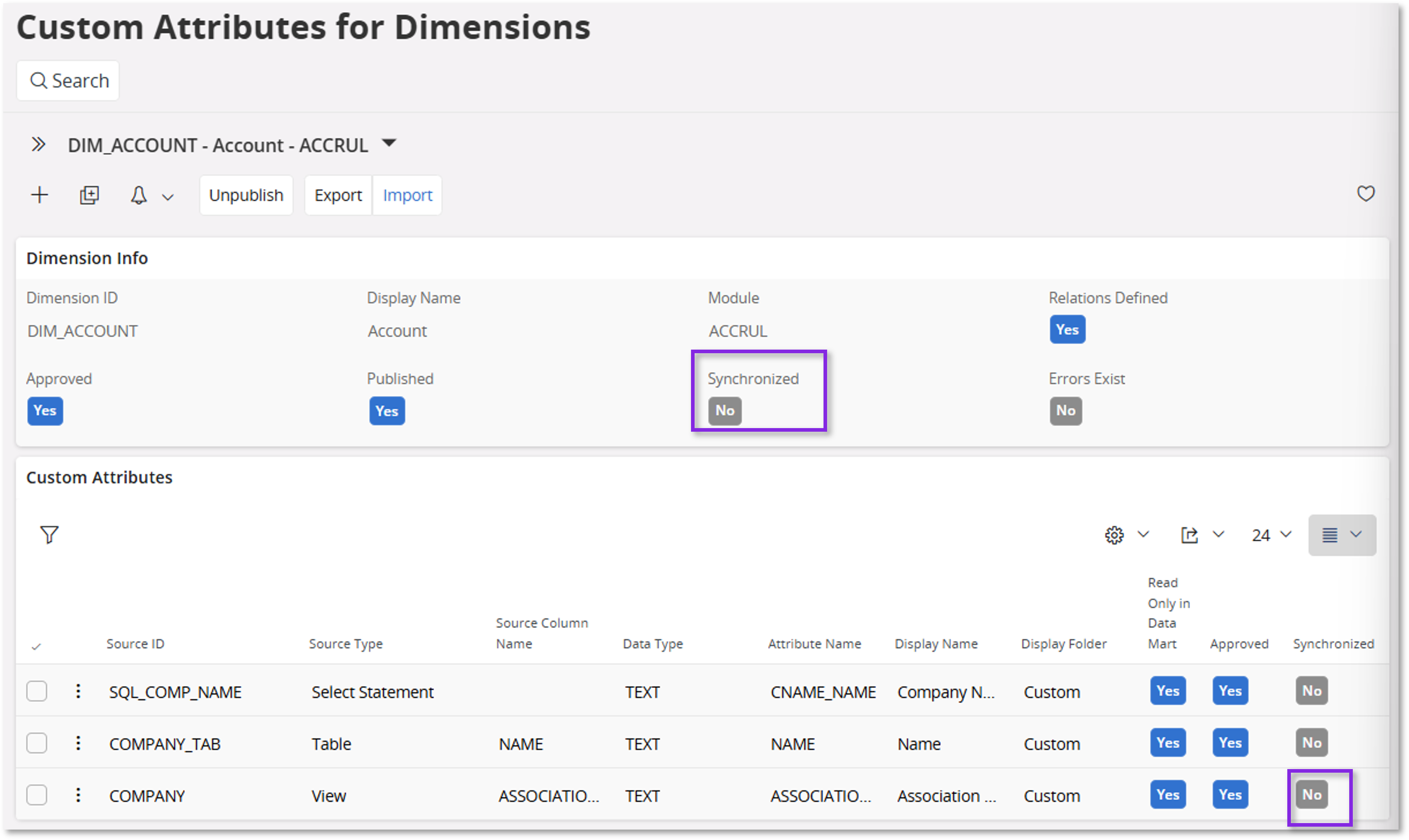 Custom Attributes for Dimensions - Technical Documentation For IFS Cloud