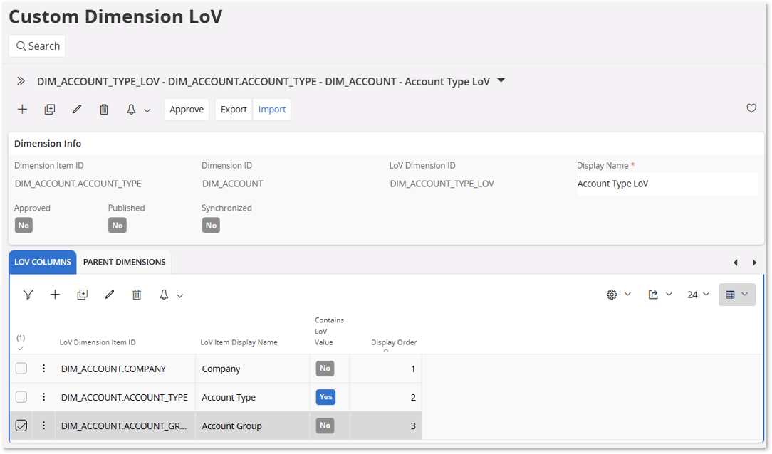 Overview - Custom Dimension LoV - Technical Documentation For IFS Cloud