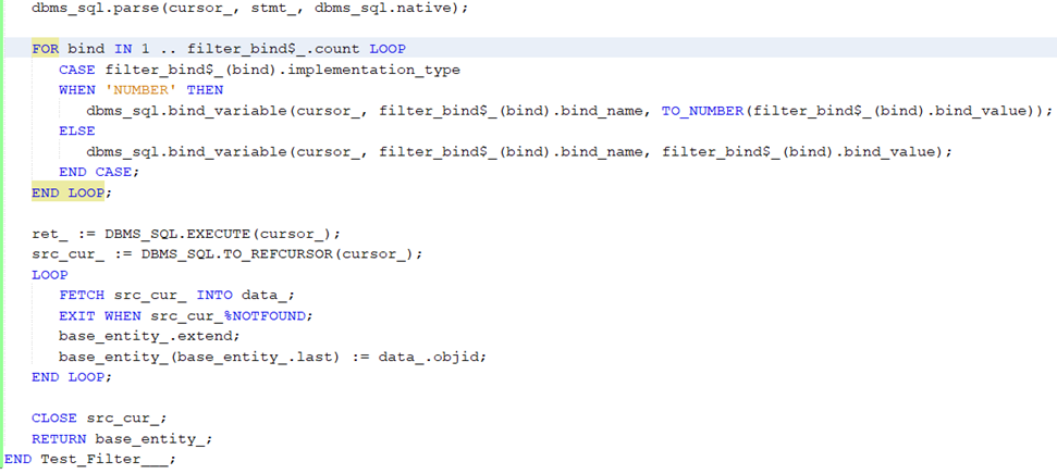 Filter Optimized Function - Technical Documentation For IFS Cloud