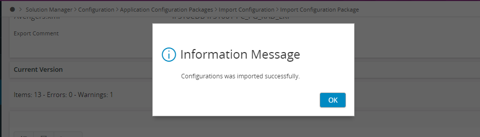 Import Application Configuration Packages - Technical Documentation For ...
