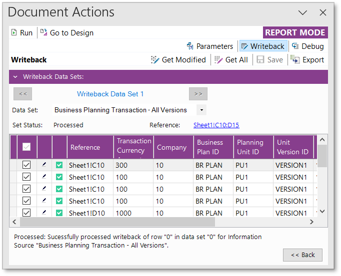 Perform Writeback - Technical Documentation For IFS Cloud