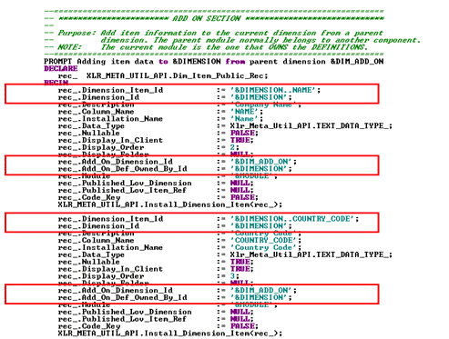Add-On Dimensions - Technical Documentation For IFS Cloud