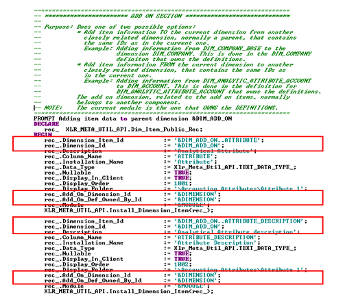 Add-On Dimensions - Technical Documentation For IFS Cloud