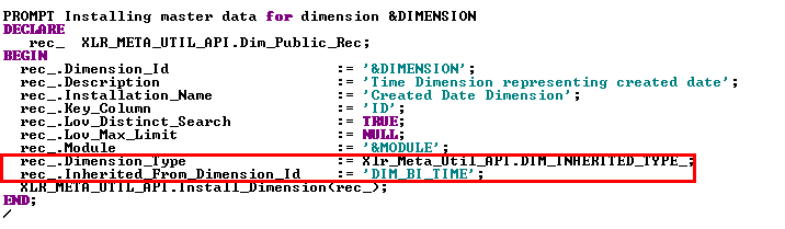 Inherited Dimensions - Technical Documentation For IFS Cloud