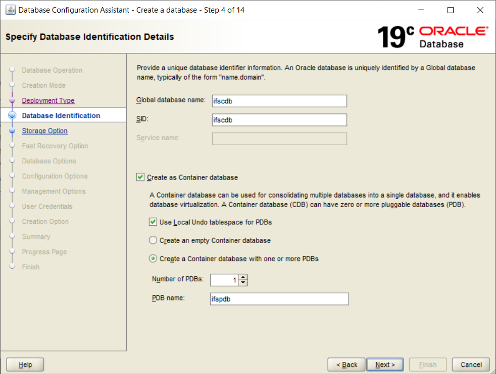 030 create oracle19c database - Technical Documentation For IFS Cloud