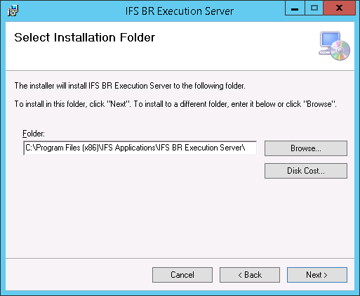 Installation of BR Execution Server - Technical Documentation For IFS Cloud