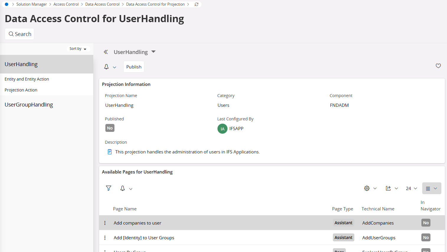 Data Access Control for Projections - Technical Documentation For IFS Cloud