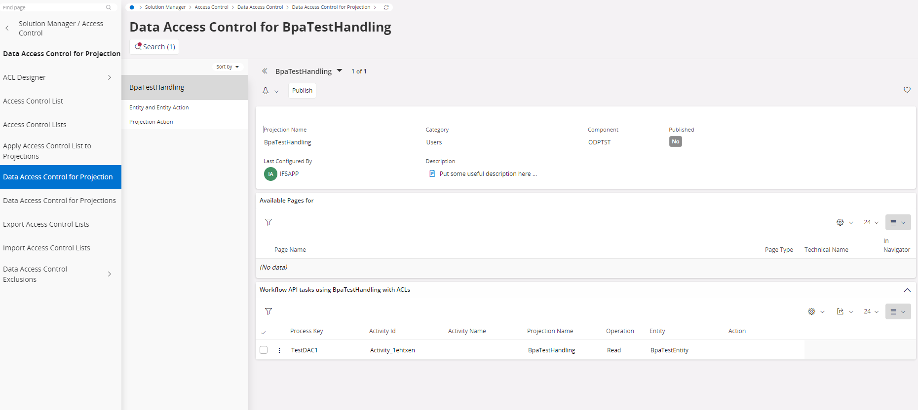 Data Access Control for Projections - Technical Documentation For IFS Cloud