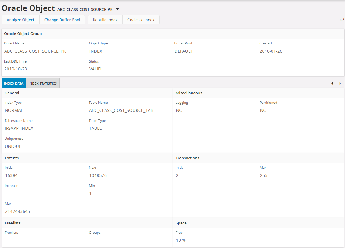 Manage Oracle Objects - Technical Documentation For IFS Cloud