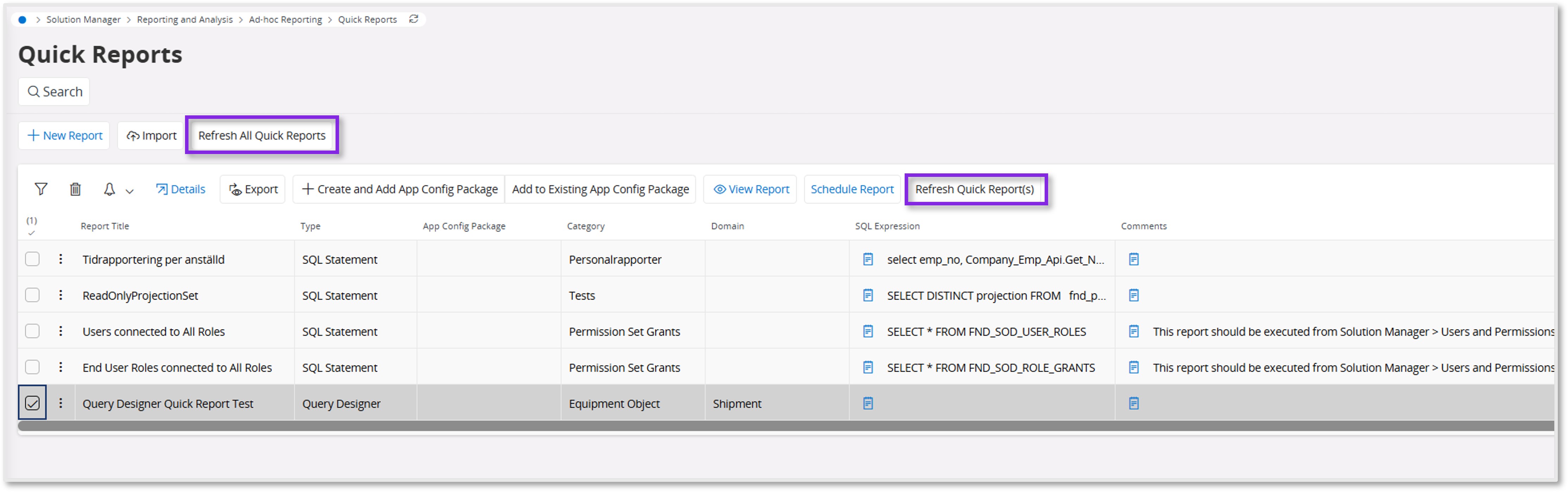 Query Designer Quick Reports - Technical Documentation For IFS Cloud