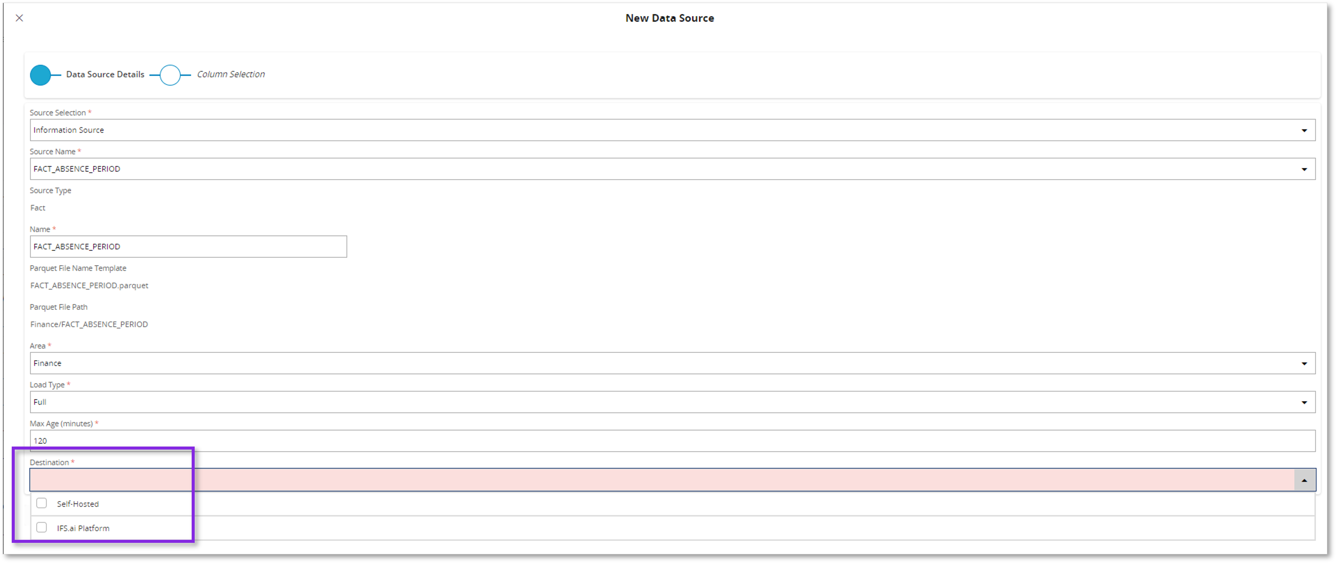 Create Parquet Data Sources - Technical Documentation For IFS Cloud