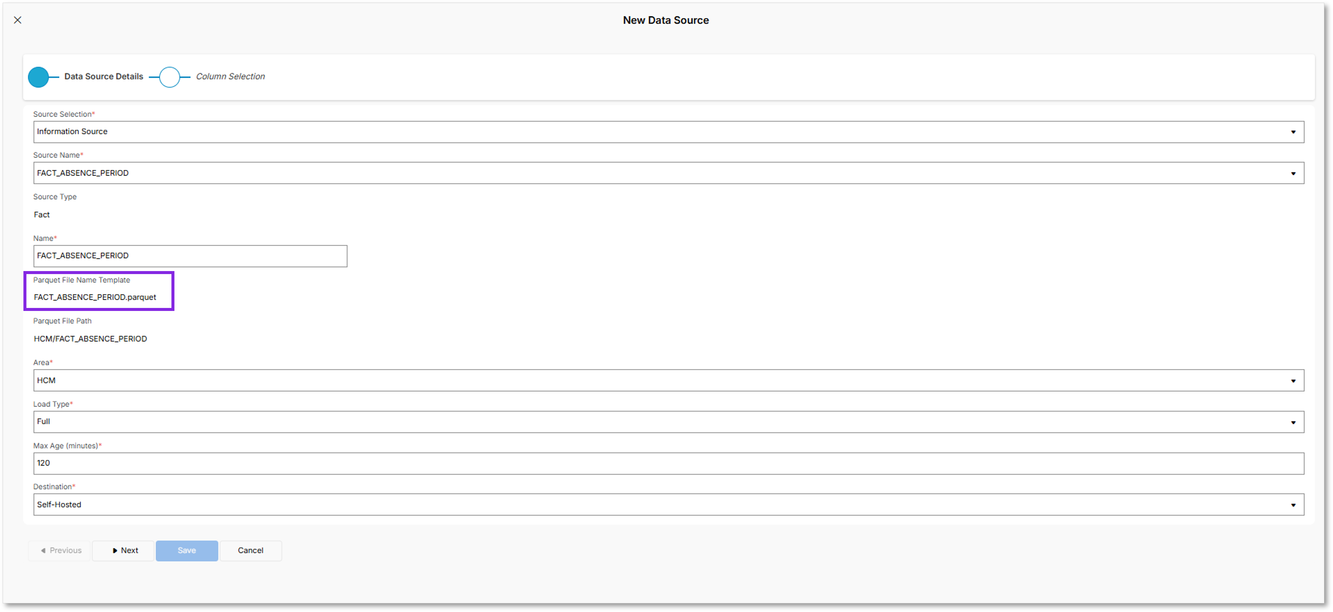 Create Parquet Data Sources - Technical Documentation For IFS Cloud