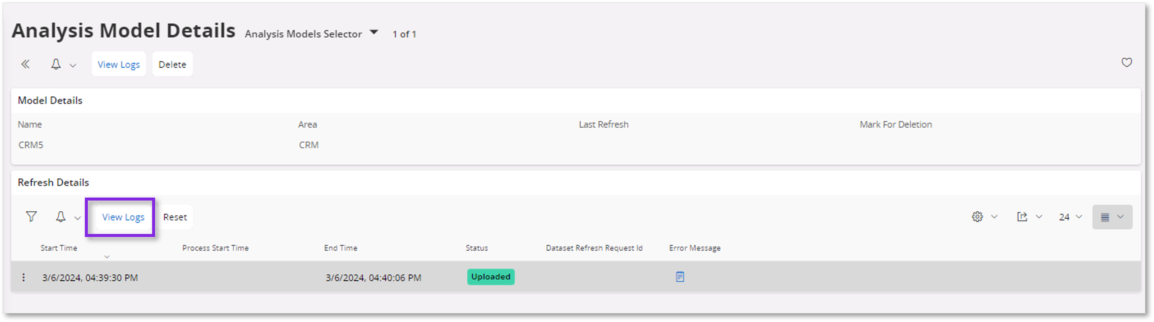 Analysis Models Power BI Logs - Technical Documentation For IFS Cloud