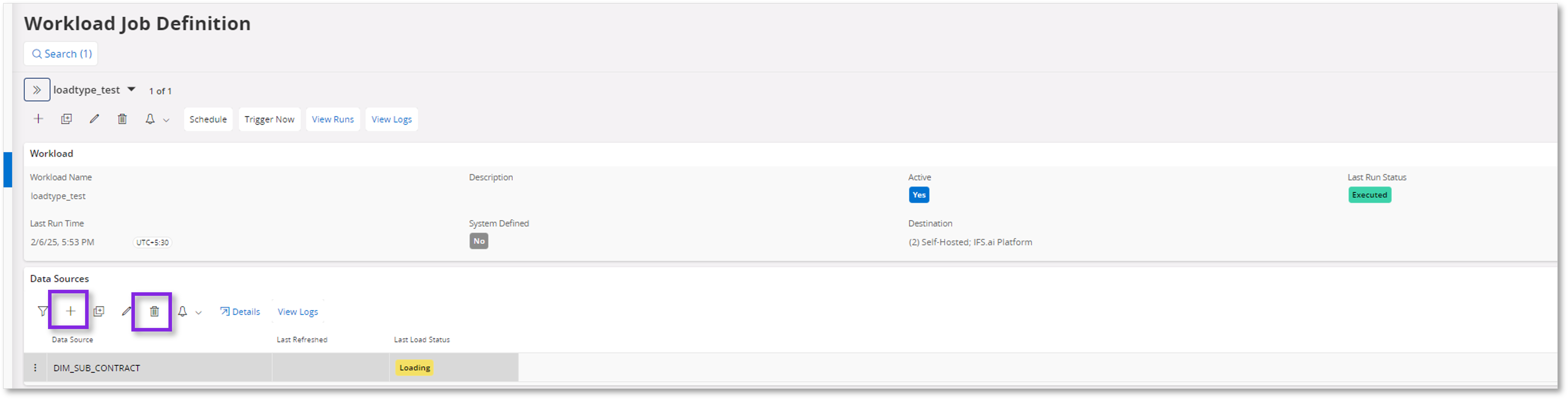 Create Workload Job Definitions - Technical Documentation For IFS Cloud