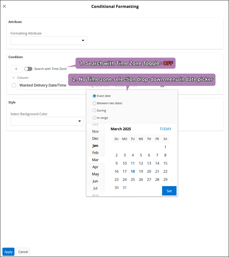Conditional Formatting - Technical Documentation For IFS Cloud