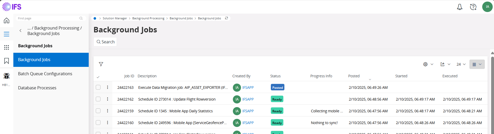 background jobs page