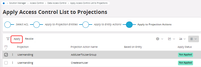 Apply an ACL to Projections - Technical Documentation For IFS Cloud