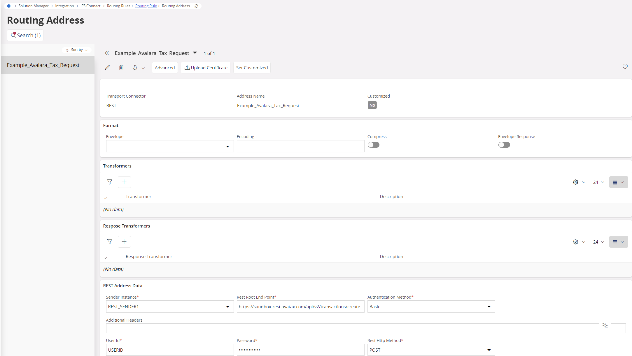 Avalara Sales Tax Installations - Technical Documentation For IFS Cloud