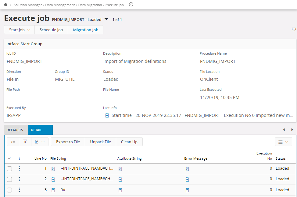 Export/Import Migration Definition - Technical Documentation For IFS Cloud