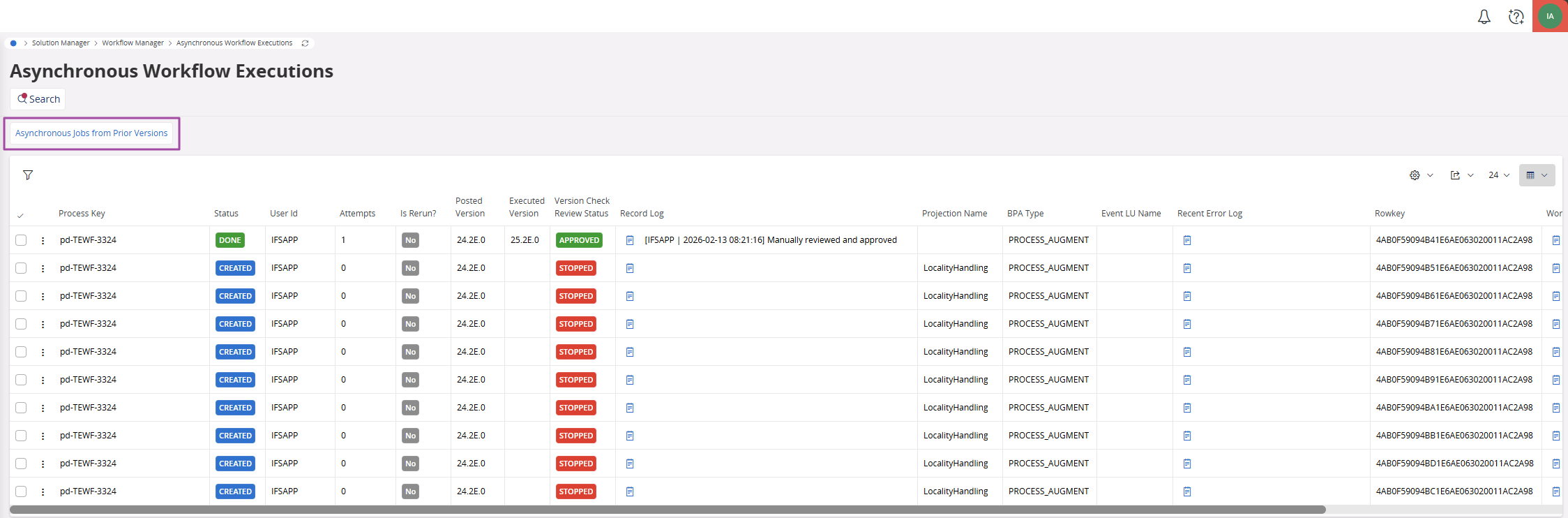 Asynchronous Workflow Executions - Technical Documentation For IFS Cloud