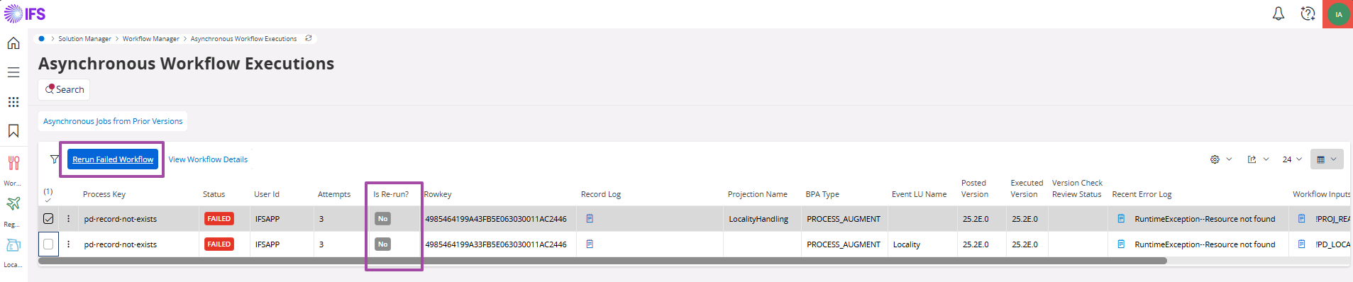 Asynchronous Workflow Executions - Technical Documentation For IFS Cloud