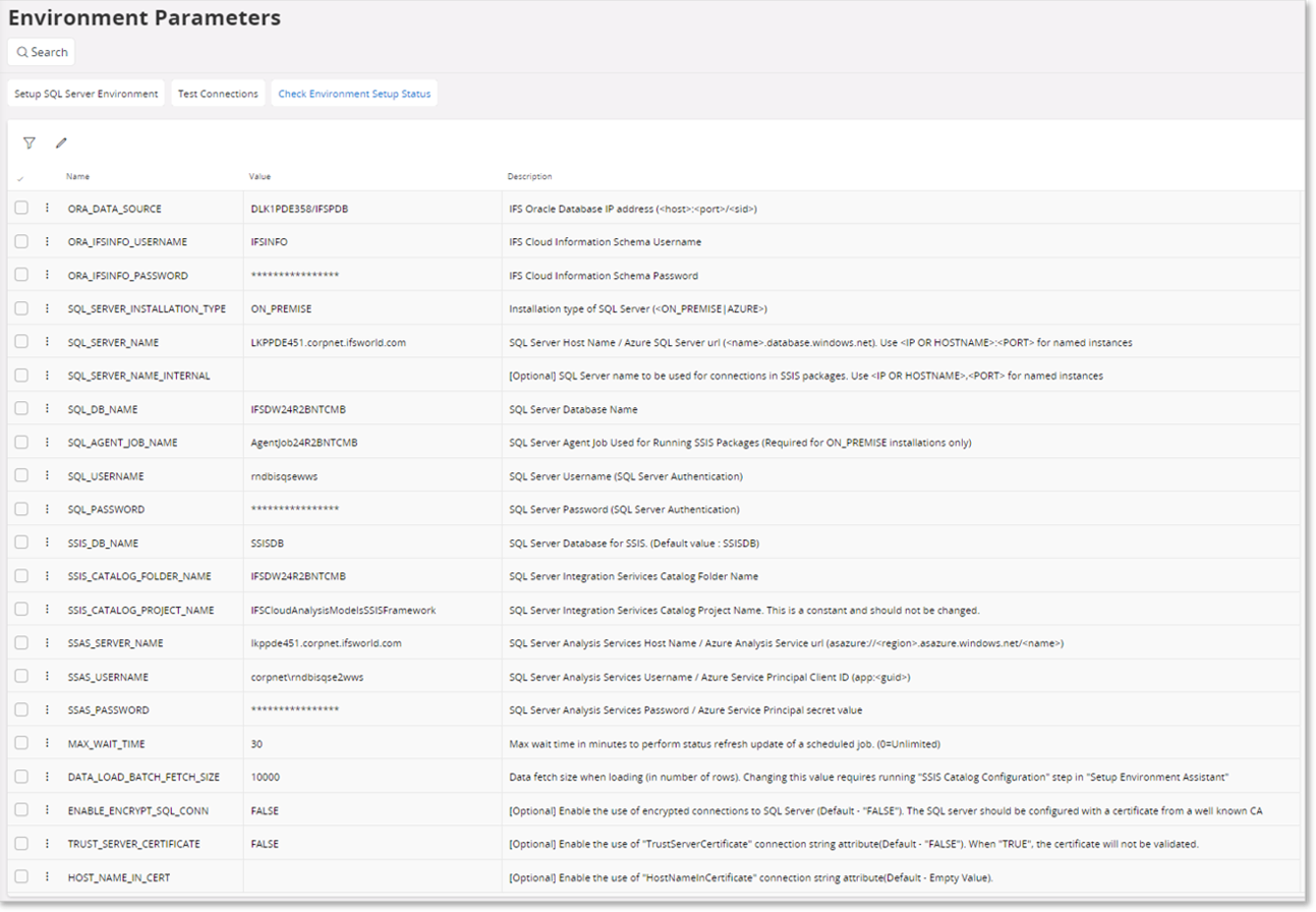 Empr Table Environment Analysis Models - Tabular : Environment Parameter - Technical ...
