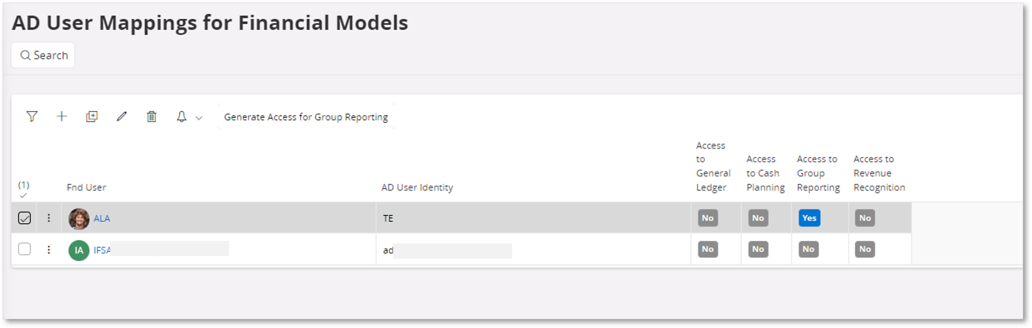 Analysis Models- Tabular : Setup - Technical Documentation For IFS Cloud