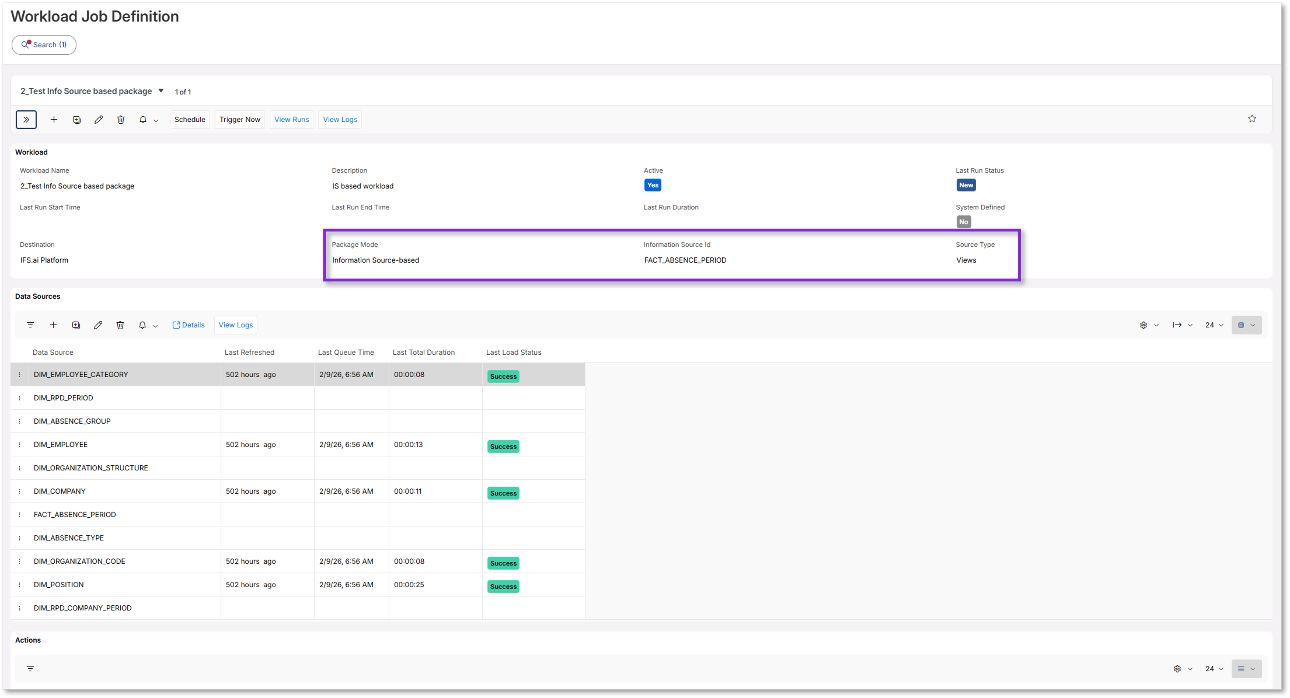 Packaged Workload Job Definitions - Technical Documentation For IFS Cloud