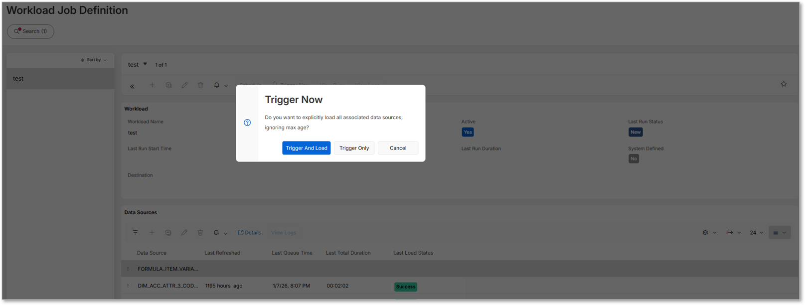 Create Workload Job Definitions - Technical Documentation For IFS Cloud