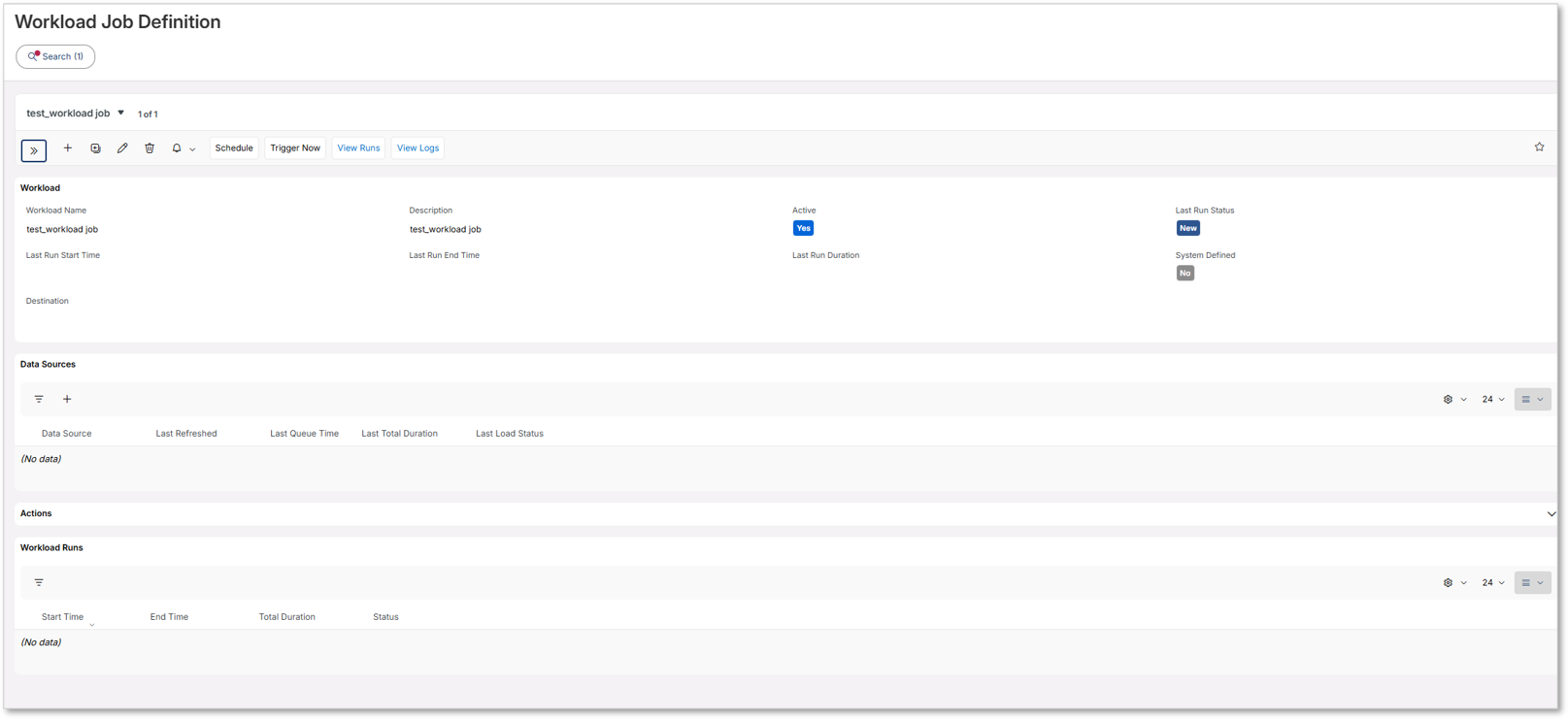 Create Workload Job Definitions - Technical Documentation For IFS Cloud