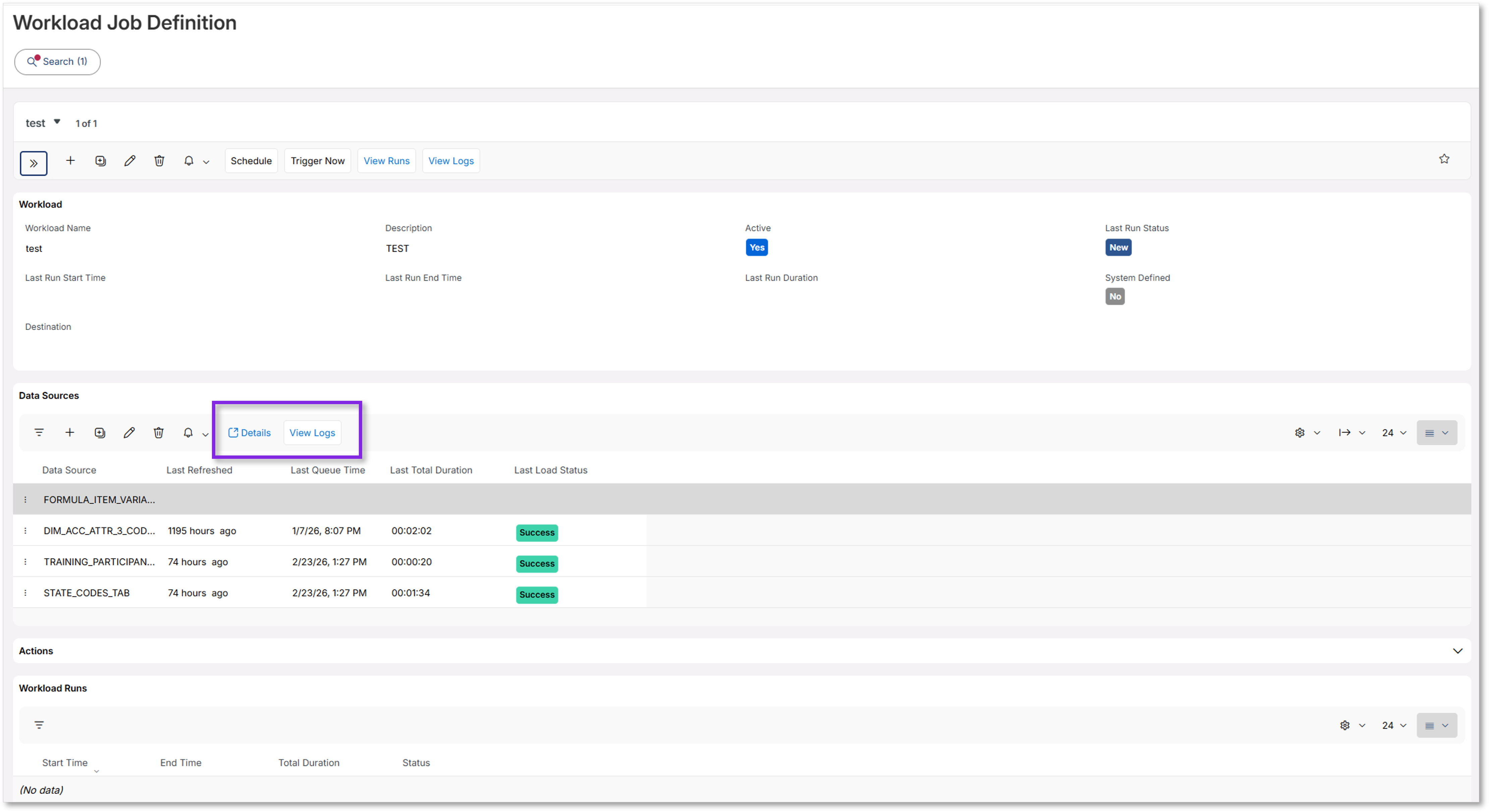 Create Workload Job Definitions - Technical Documentation For IFS Cloud