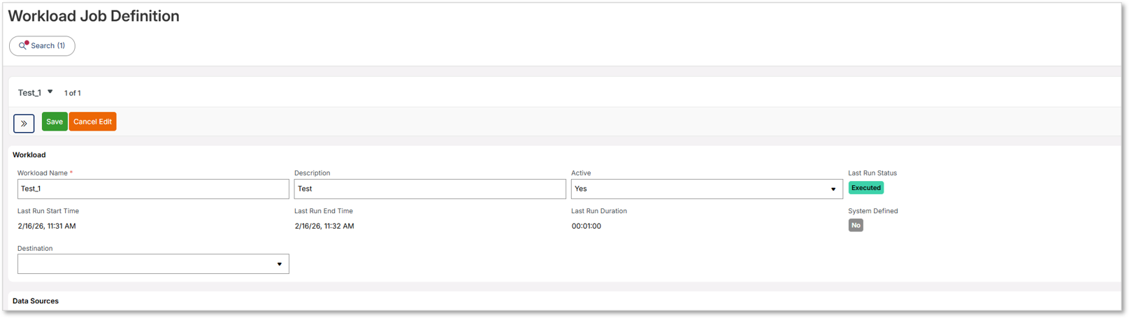 Create Workload Job Definitions - Technical Documentation For IFS Cloud