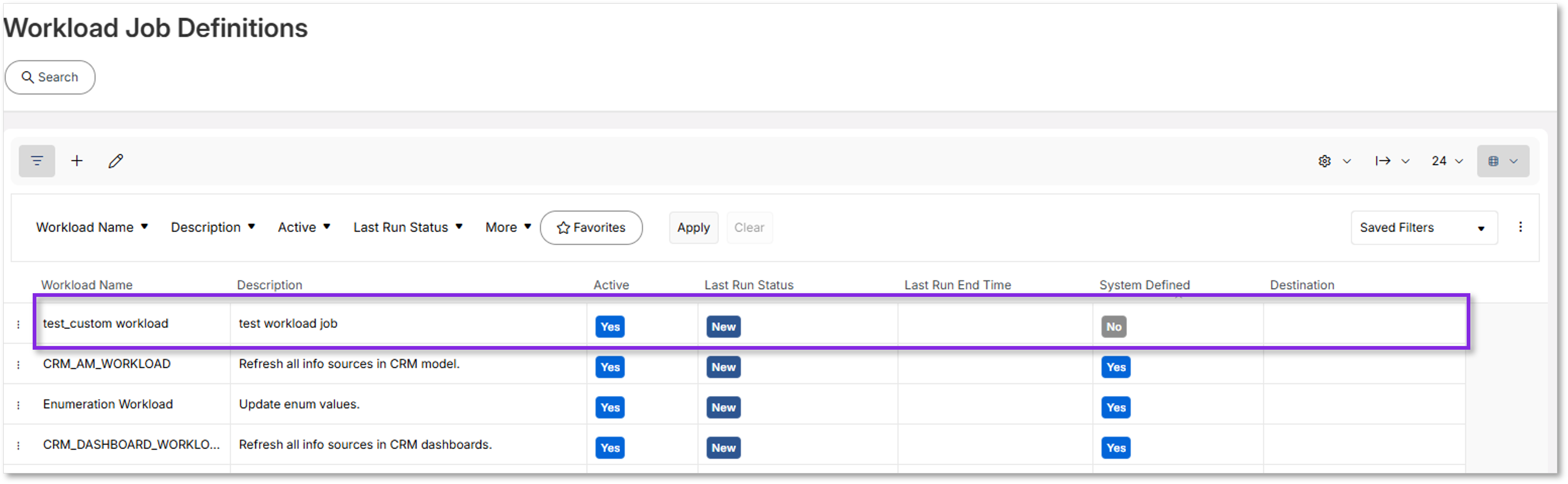 Create Workload Job Definitions - Technical Documentation For IFS Cloud