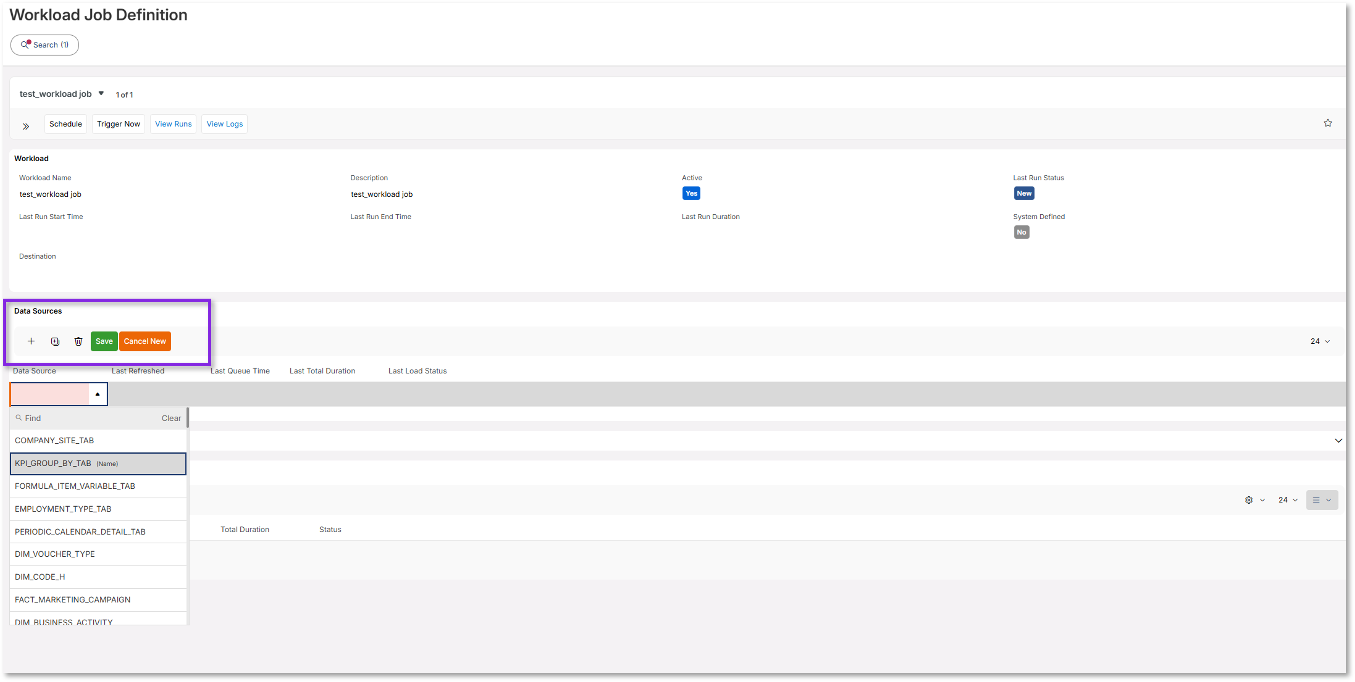 Create Workload Job Definitions - Technical Documentation For IFS Cloud