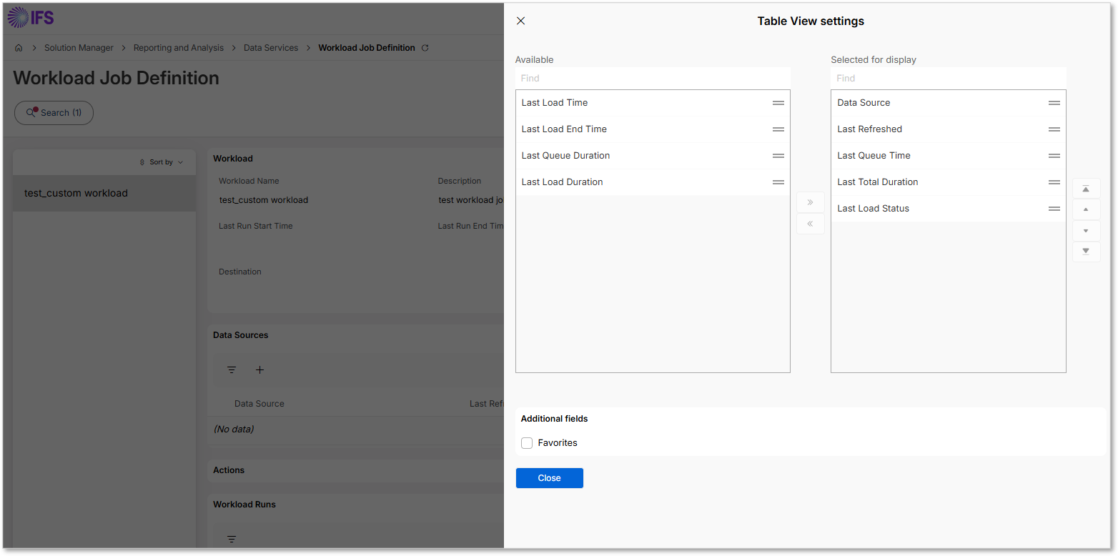 Workload Run - Technical Documentation For IFS Cloud