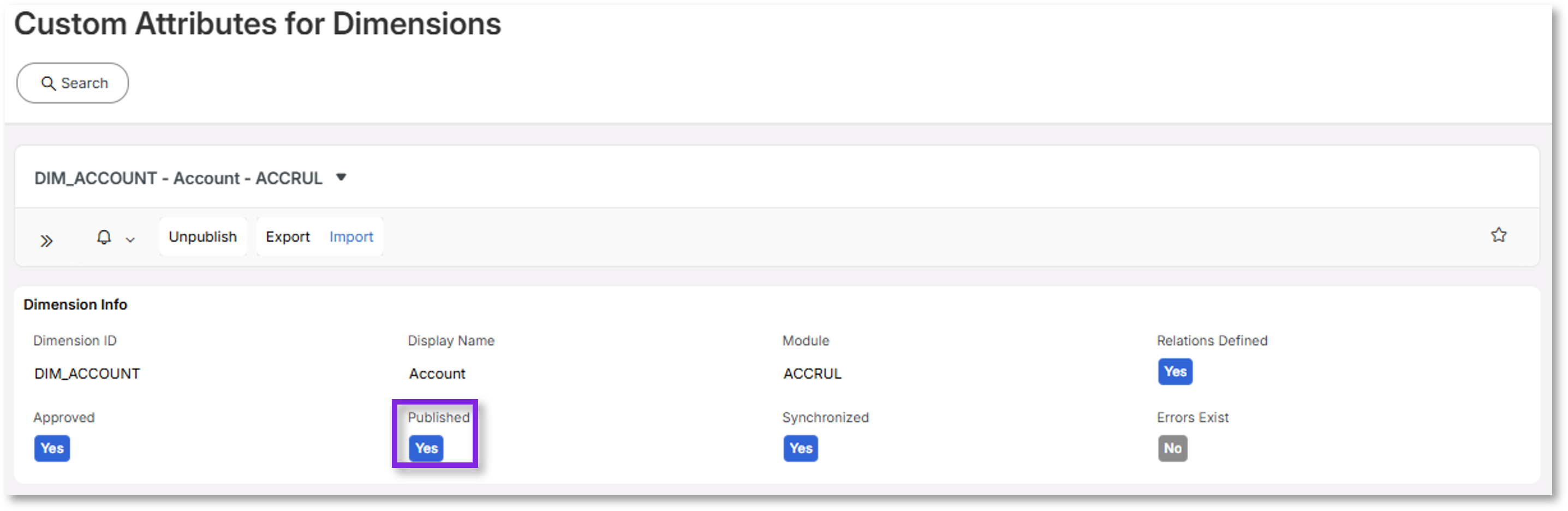 Custom Attributes for Dimensions - Technical Documentation For IFS Cloud