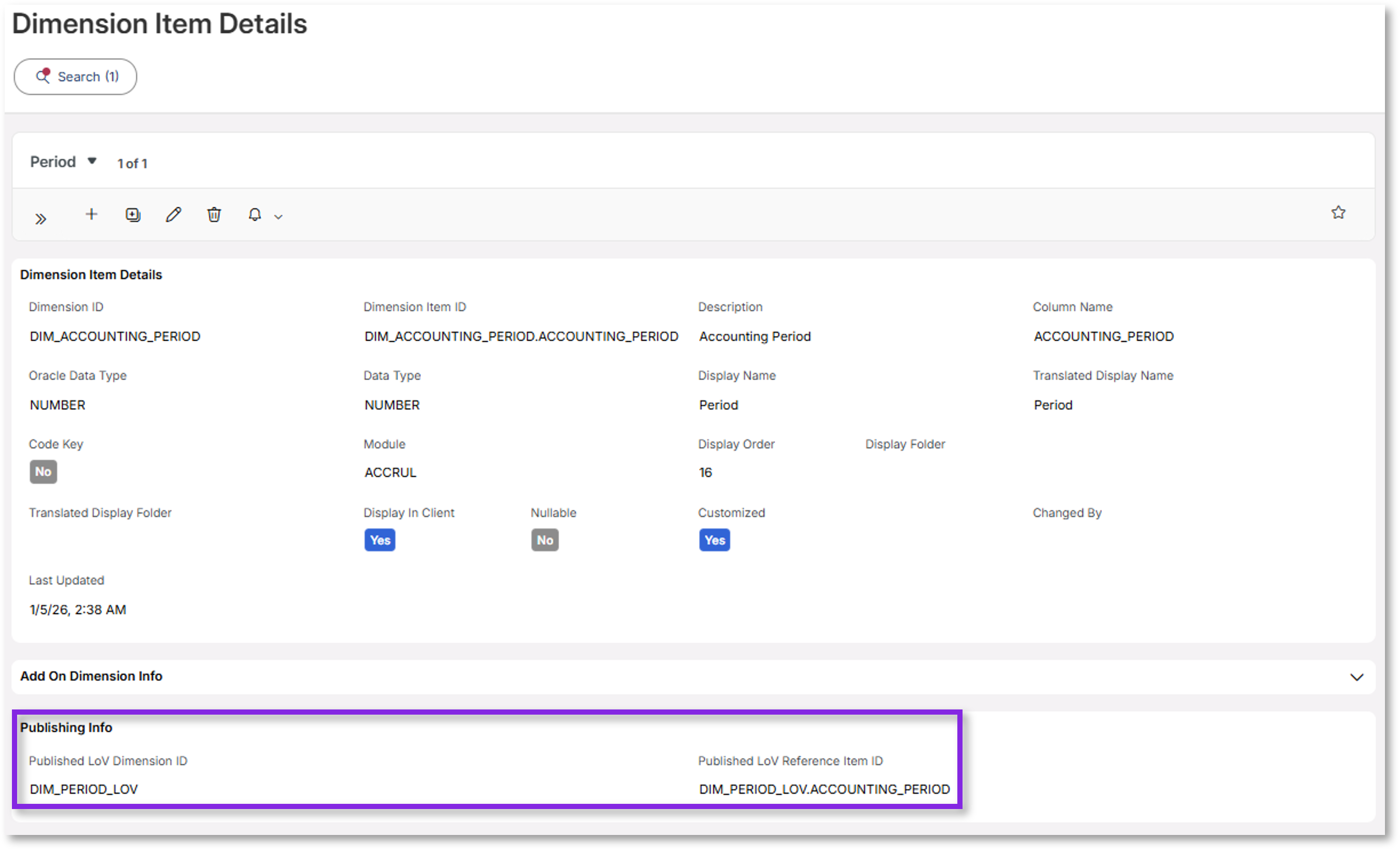 Examples - Custom Dimension LoV - Technical Documentation For IFS Cloud