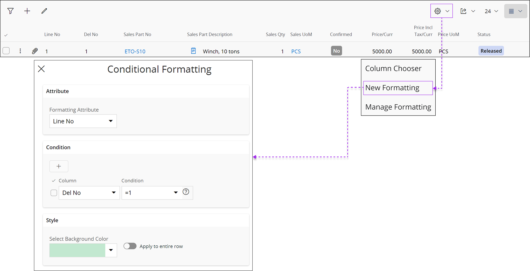 Conditional Formatting - Technical Documentation For IFS Cloud
