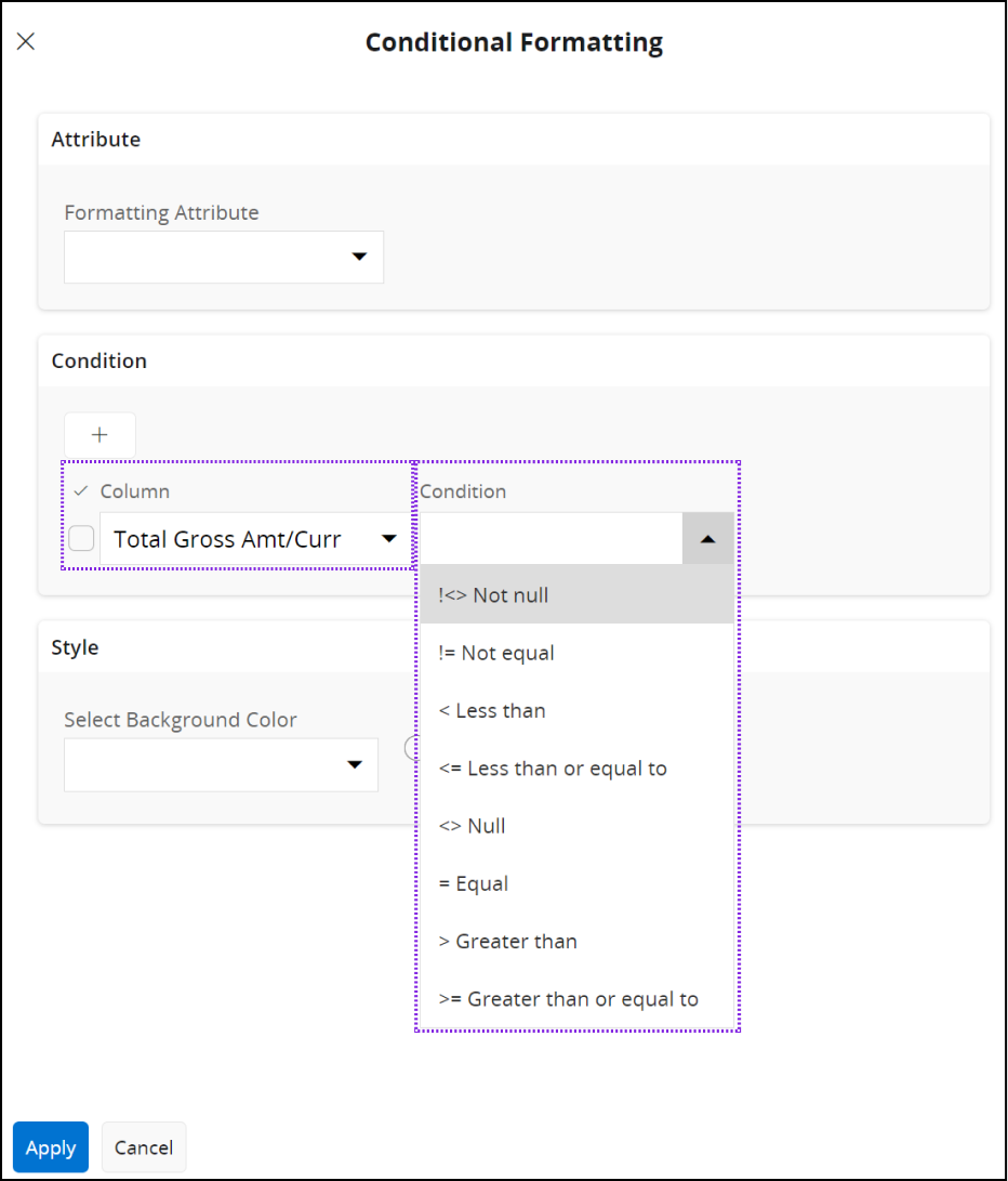 Conditional Formatting - Technical Documentation For IFS Cloud