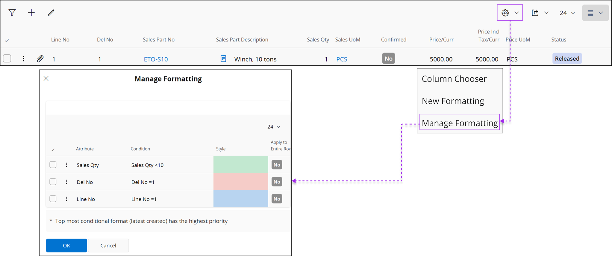 Conditional Formatting - Technical Documentation For IFS Cloud