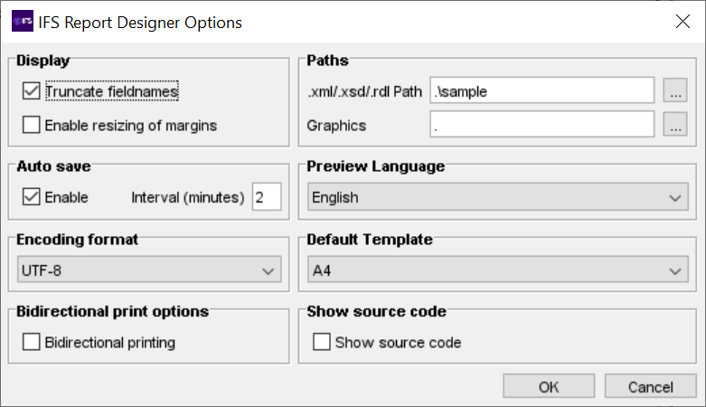 Report Designer Options - Technical Documentation For IFS Cloud