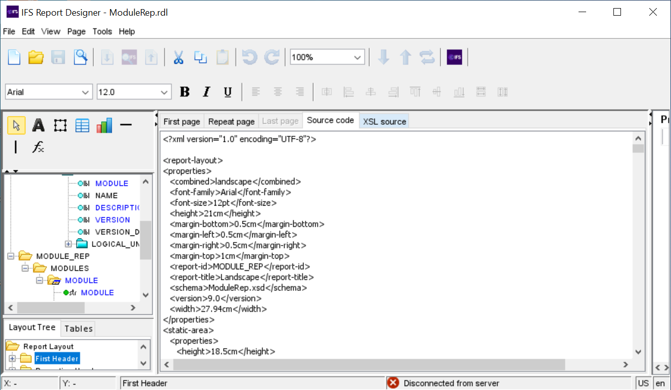 Report Designer Options - Technical Documentation For IFS Cloud