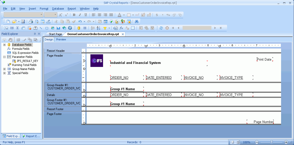 Example of Creating a Basic Report for the Crystal Reports Plug-in ...