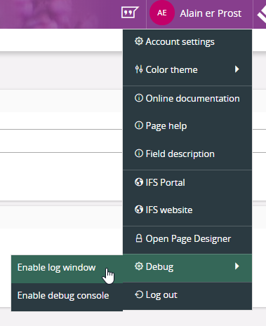 aurena_enable_log_window.png